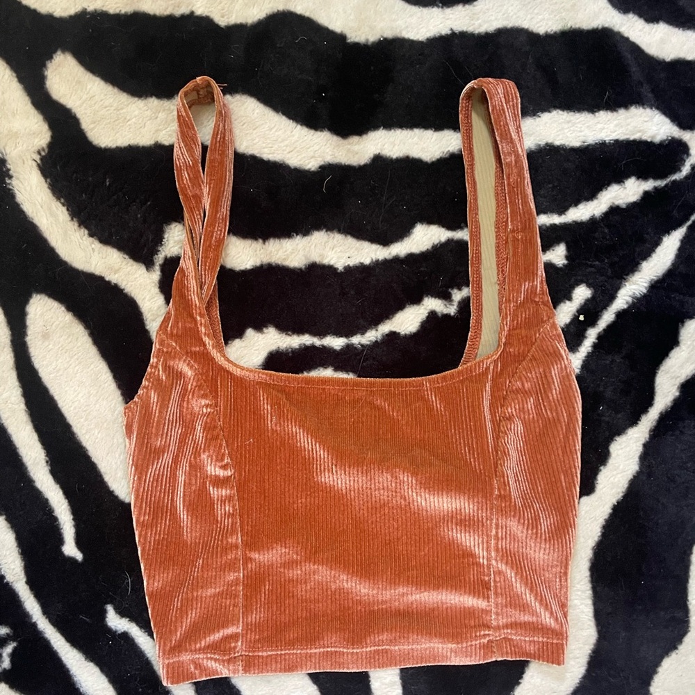 Urban outfitters corduroy Rust orange Crop Top bralette